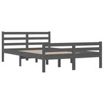vidaXL Cadre de lit sans matelas gris bois massif 160x200 cm