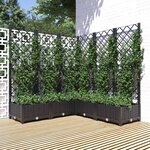 vidaXL Jardinière avec treillis noir 120x120x121 5 cm PP