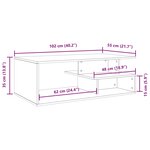 vidaXL Table basse chêne marron 102x55x35 cm bois d'ingénierie