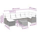 vidaXL Ensemble de Canapés de Jardin de 8 Pièces avec Coussins Beiges Rattan Synthétique