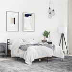 vidaXL Cadre de lit chêne marron 120x200 cm bois d'ingénierie et métal