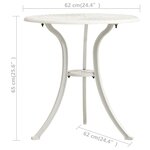 Ensemble de bistro jardin meuble extérieur terrasse 3 pièces aluminium coulé blanc 02_0013500