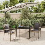 vidaXL Ensemble à manger jardin 3Pièces avec coussins noir et gris