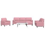 vidaXL Ensemble de canapés 4Pièces et coussins et traversins rose velours