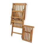 vidaXL Chaise de terrasse avec repose-pied Bois de teck solide