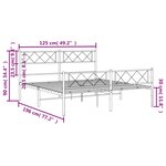 vidaXL Cadre de lit métal sans matelas avec pied de lit noir 120x190cm