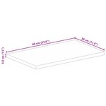 vidaXL Dessus de table 60x30x3 8 cm rectangulaire bois massif manguier