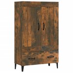 vidaXL Buffet haut Chêne fumé 70x31x115 cm Bois d'ingénierie
