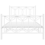 vidaXL Cadre de lit métal avec tête de lit/pied de lit blanc 100x190cm