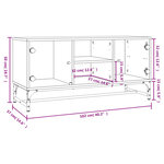 vidaXL Meuble TV avec portes en verre blanc 102x37x50 cm