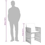 vidaXL Chaises de jardin avec coussins lot de 4 gris résine tressée