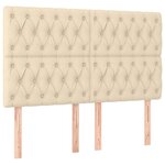 vidaXL Cadre de lit avec tête de lit Crème 140x200 cm Tissu