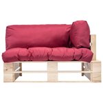 vidaXL Canapé de jardin palette avec coussins rouge Pinède