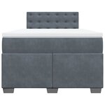 vidaXL Sommier à lattes de lit et matelas Gris foncé 120x200cm Velours