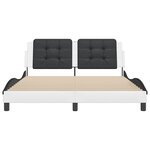 vidaXL Cadre de lit sans matelas blanc et noir 160x200 cm similicuir