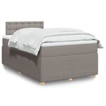 vidaXL Sommier à lattes de lit avec matelas Taupe 120x200 cm Tissu