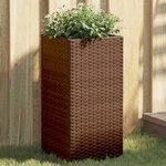 vidaXL Jardinière marron 30x30x60 cm résine tressée