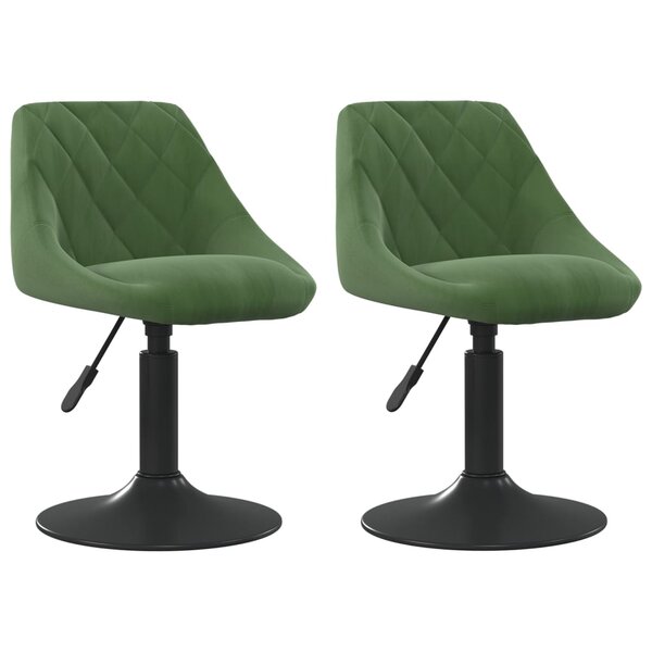 vidaXL Chaises pivotantes à manger lot de 2 vert foncé velours