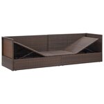 Lit de jardin avec coussin et oreillers résine tressée marron 02_0012000
