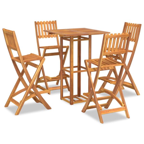 vidaXL Ensemble de bar d'extérieur 5 Pièces Bois d'acacia massif