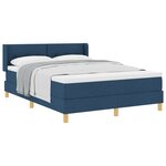Lit Box Spring Bleu avec Matelas 160x200 cm