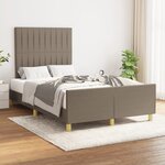 vidaXL Cadre de lit avec tête de lit Taupe 120x200 cm Tissu