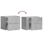 vidaXL Tables de chevet murales 2 Pièces gris béton 45x30x35 cm