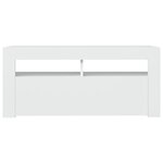 vidaXL Meuble TV avec lumières LED blanc 90x35x40 cm