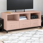vidaXL Meuble TV rose 100 5x39x43 5 cm acier laminé à froid