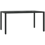 vidaXL Ensemble à manger de jardin coussins 7Pièces Noir Résine tressée