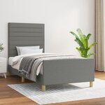 vidaXL Cadre de lit sans matelas gris foncé 90x190 cm tissu