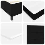 Lit Box Springs vidaXL avec matelas et LED Noir 100x200 cm Tissu