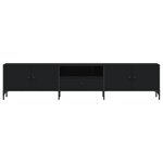 vidaXL Meuble TV avec tiroir noir 200x25x44 cm bois d'ingénierie