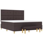 lit box spring vidaXL avec matelas et banc marron foncé 180x200 cm en tissu