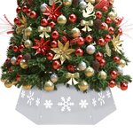 vidaXL Jupe de sapin de Noël Argenté et blanc Ø68x25 cm