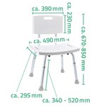RIDDER Chaise de salle de bain blanc 150 kg A00602101