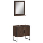 vidaXL Ensemble d'armoires de salle de bain 2 Pièces chêne marron