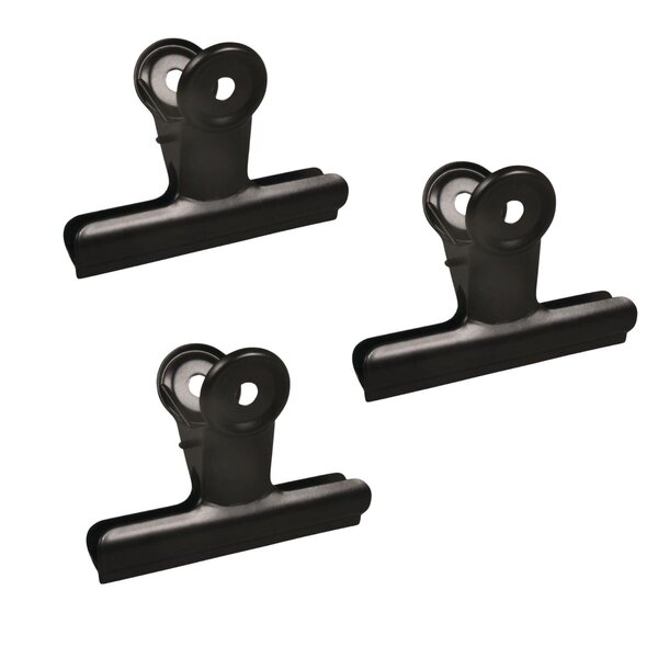 3 pinces double clip en métal noir 9 x 7 x 4 cm