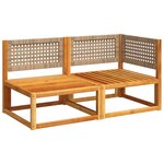 vidaXL Canapé de jardin avec coussins 2 places bois massif d'acacia