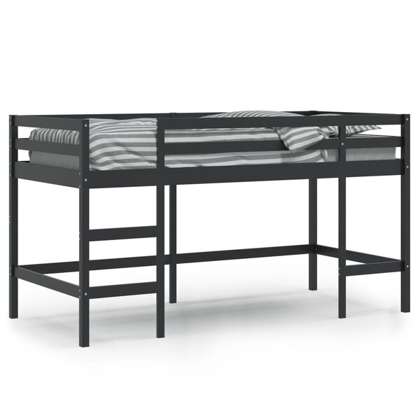 vidaXL Lit mezzanine d'enfants sans matelas avec échelle noir 90x190cm