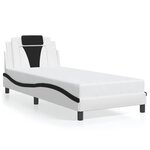 vidaXL Cadre de lit sans matelas blanc et noir 80x200 cm similicuir
