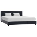 vidaXL Cadre de lit Noir Similicuir 160x200 cm