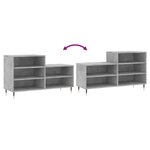 vidaXL Armoire à chaussures Gris béton 102x36x60 cm Bois d'ingénierie