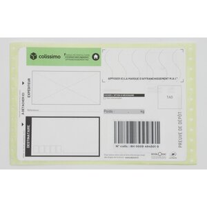 Lot de 25 liasses Colissimo Access France Métropolitaine sans signature