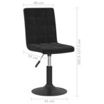 vidaXL Chaises pivotantes à manger lot de 4 noir velours