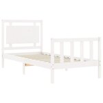 vidaXL Cadre de lit avec tête de lit blanc 90x200 cm bois massif