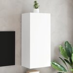 vidaXL Meuble TV mural blanc 40 5x30x90 cm bois d'ingénierie