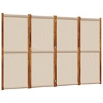 vidaXL Cloison de séparation 4 panneaux taupe 280x180 cm