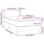vidaXL Sommier à lattes de lit avec matelas Taupe 100x200 cm Tissu