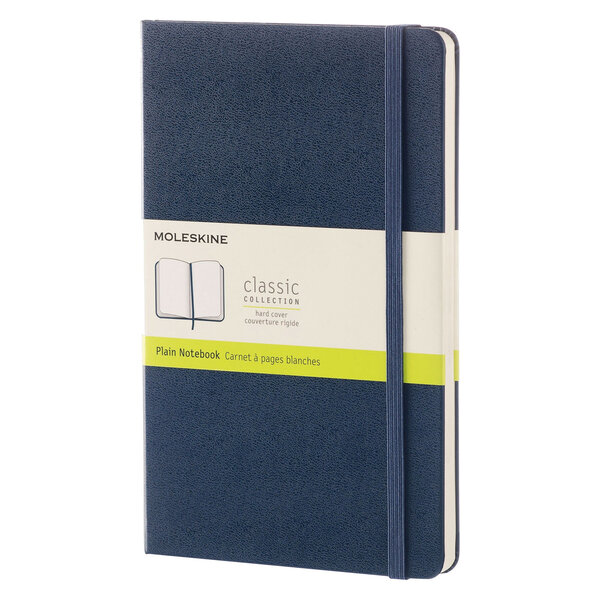 Carnet piqué moleskine rigide bleu nuit 13 x 21 cm - ivoire uni - 240 pages